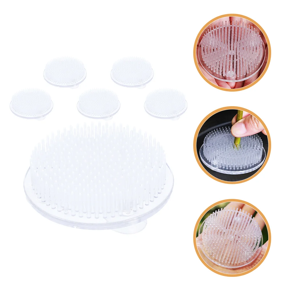 

6Pcs Plastic Flower Holder Pin Holder Clear Flower Arranger Flower Fixed Fixation Tools
