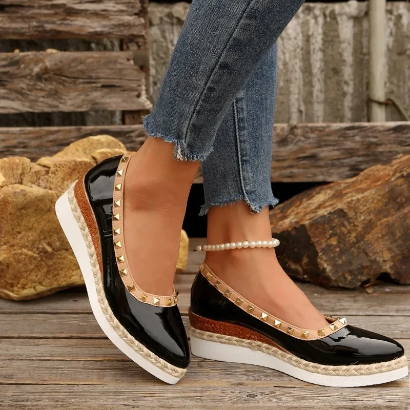 Женские туфли на плоской подошве новинка 2024 популярные классические женские