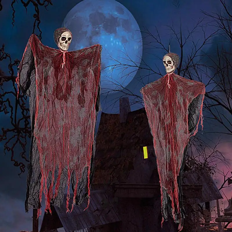 

Halloween Hangings Ghost Haunted House Horror Props Skull Skeleton Gauze Ghost Party Scary Ghost Spooky Grim Reaper Skeleton