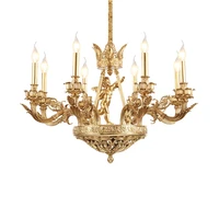 french copper chandelier study light household atmosphere european villa hall chandelier