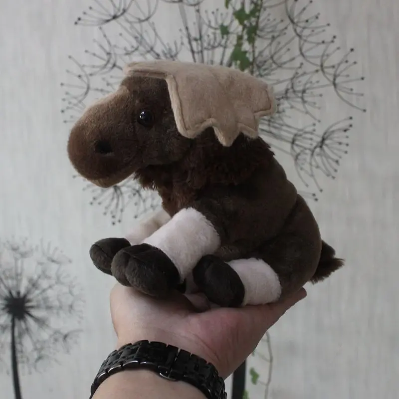 Мягкая милая плюшевая игрушка имитация коричневого лосящего оленя лось