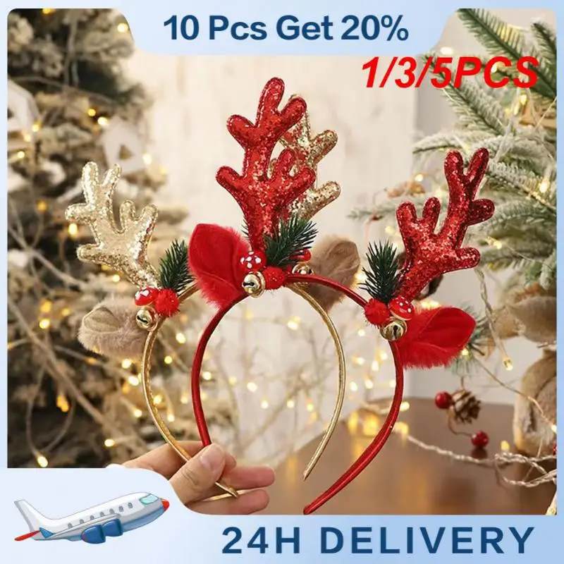 

1/3/5PCS Christmas Party Cosplay Headband Cute Antlers Christmas Headband With Bells Party Cosplay Headband New Year