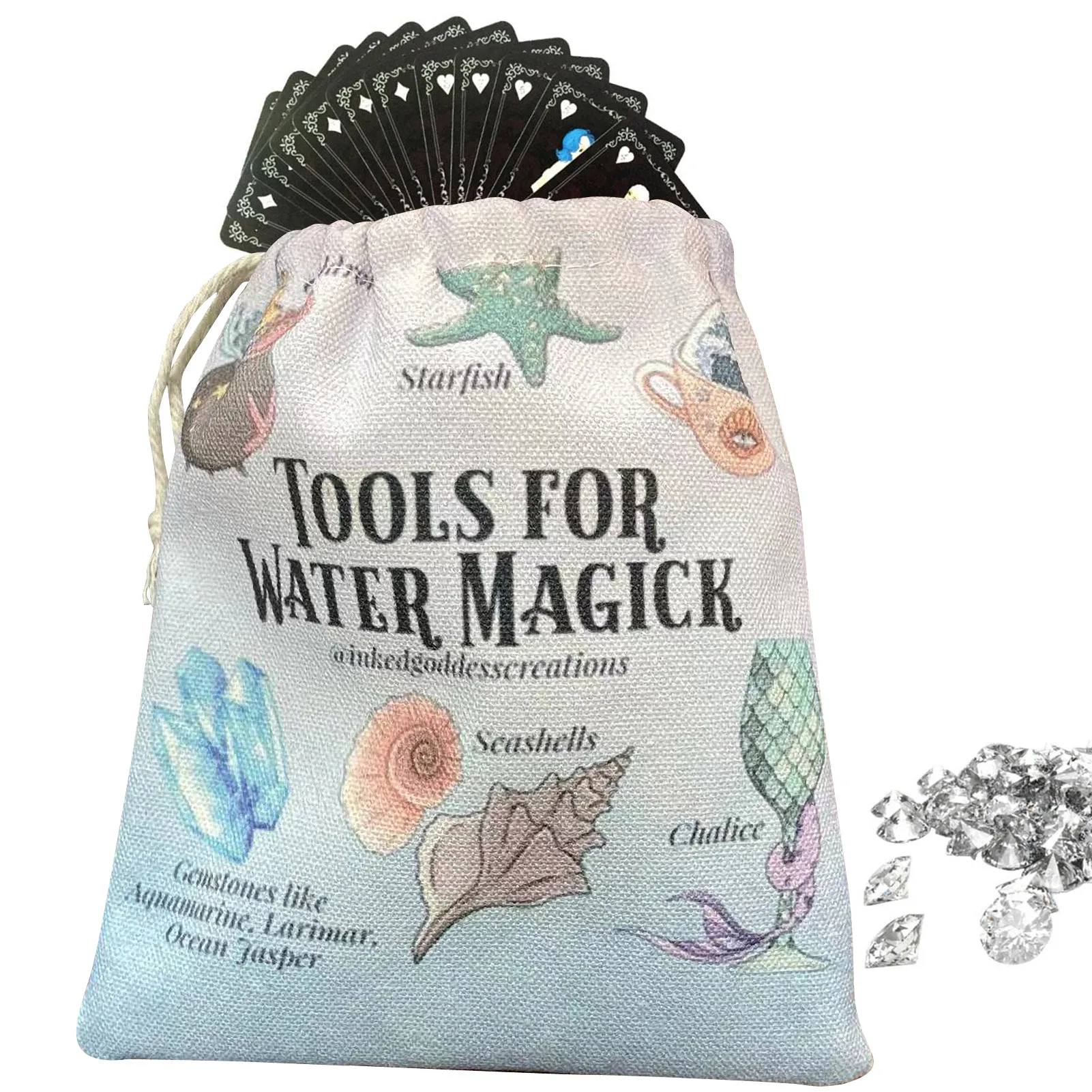 

Tarot Card Bag Drawstring Tarot Card Bag 5.12'x 7.09'Gift Bags Small Size For Tarot Rune Dice Jewelry Bracelet Crystal Stones