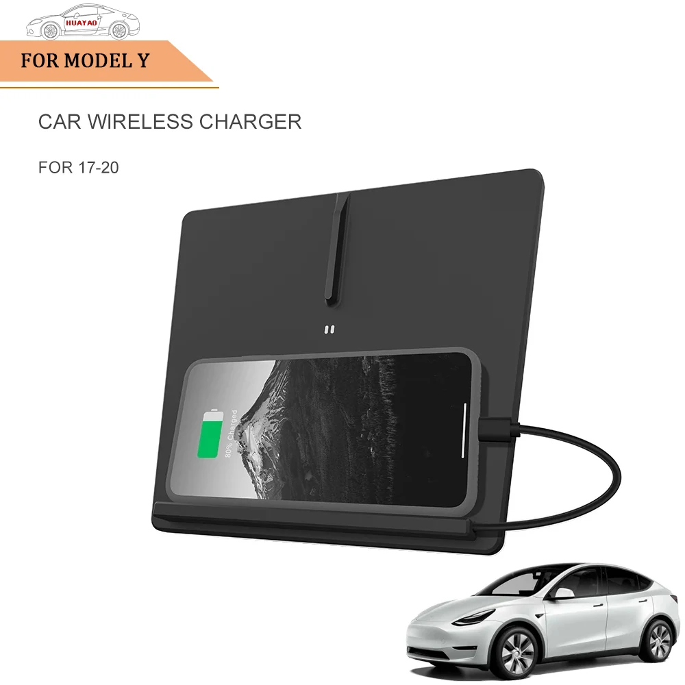 

Phone Holder In Car Wireless Mobile Phone Fast Charge 10W 15W Charger Type-c Accessories Original Car Mold Opening For Model 3