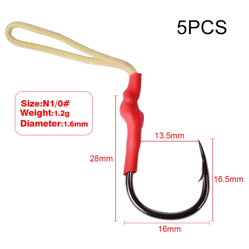 

Вспомогательные Крючки из высокоуглеродистой стали, 5 шт., внешние крючки с линией 1/0 #2/0 #3/0 #4/0 #5/0 # из углеродистой стали для приманки