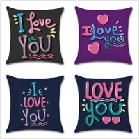 i love you words printed cushion cover pillowcase decoration for sweet home house sofa chair kids bedroom gift
