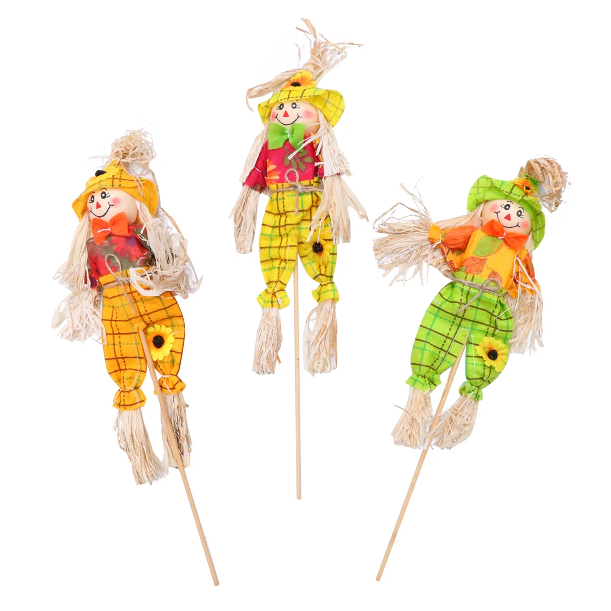 

3pcs Scarecrow Trick or Treat Desktop Decor for Party School Kindergarten Home Bar Garden