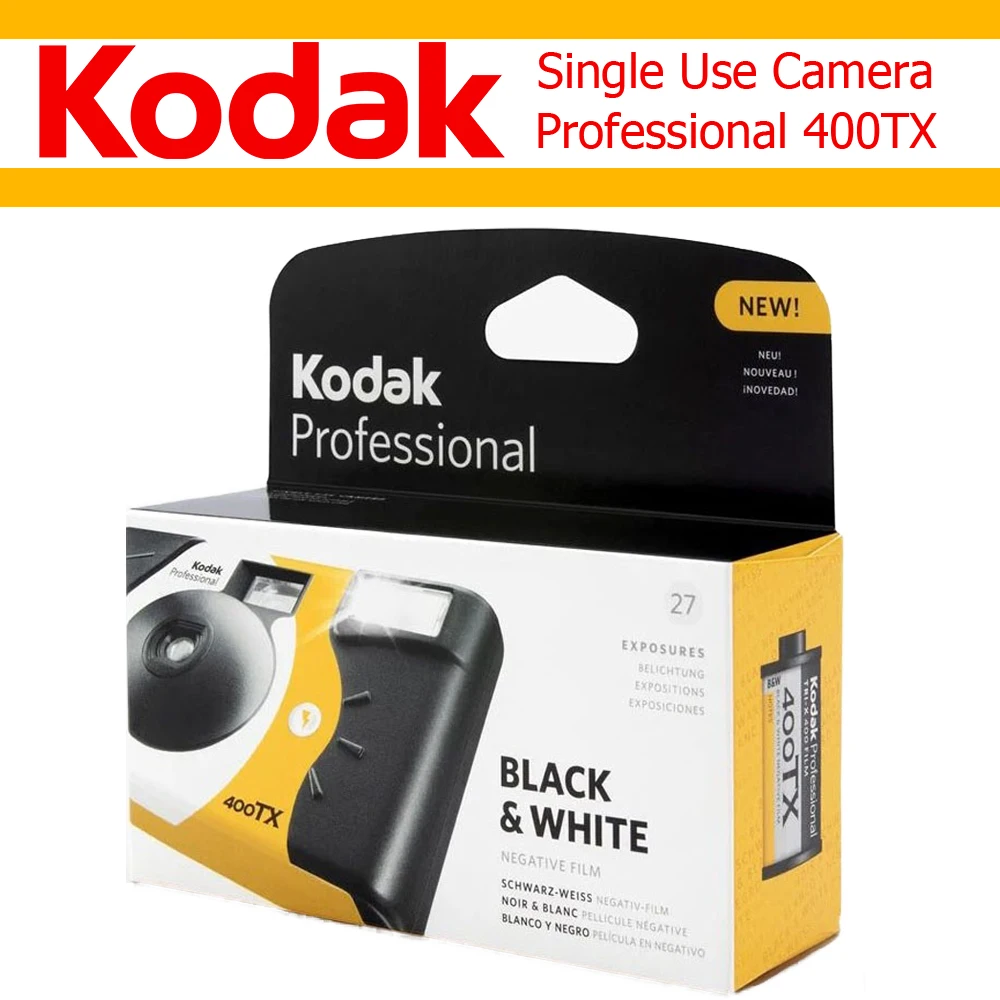 

Original Kodak 27 Photos Professional 400TX B&W Single Use Camera One Time Disposable Film Camera (Expiry date 2023-10)