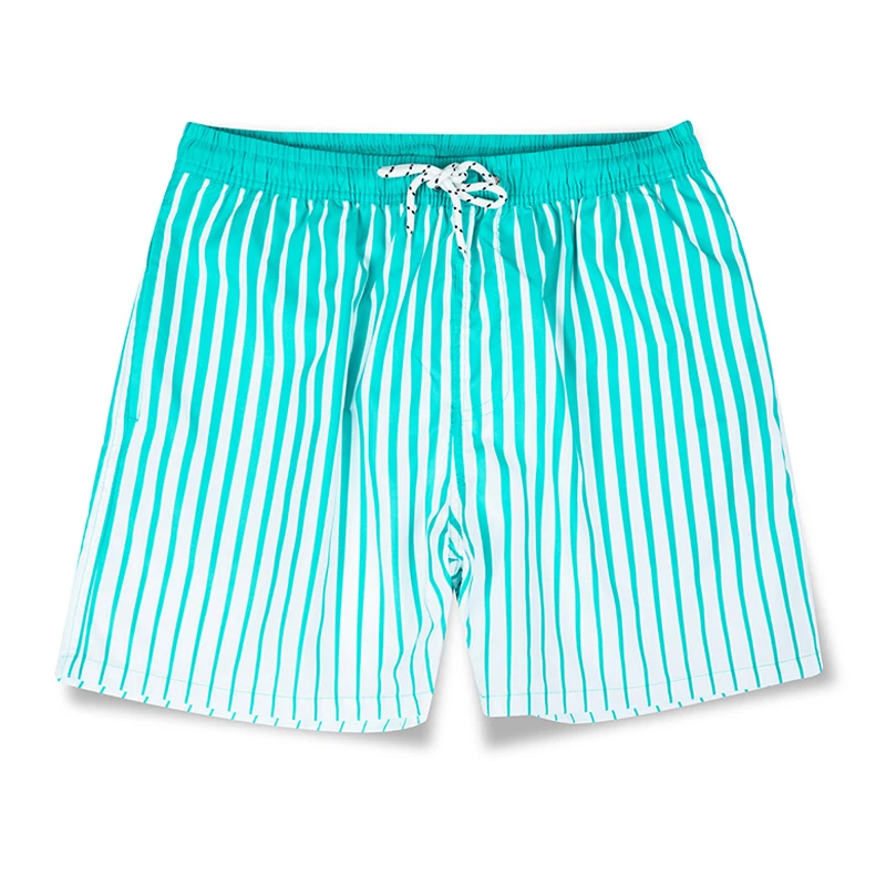 

Summer Casual Shorts Men Green White Vertical Stripes Print Beach Shorts Men Pattern Shorts Brand Men's Board Shorts Men Clothes