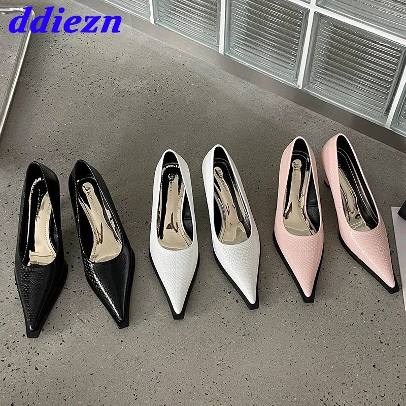 

Туфли-лодочки женские с острым носком, заостренный носок, высокий каблук, сланцы, без застежки, сандалии, весна-лето 2023