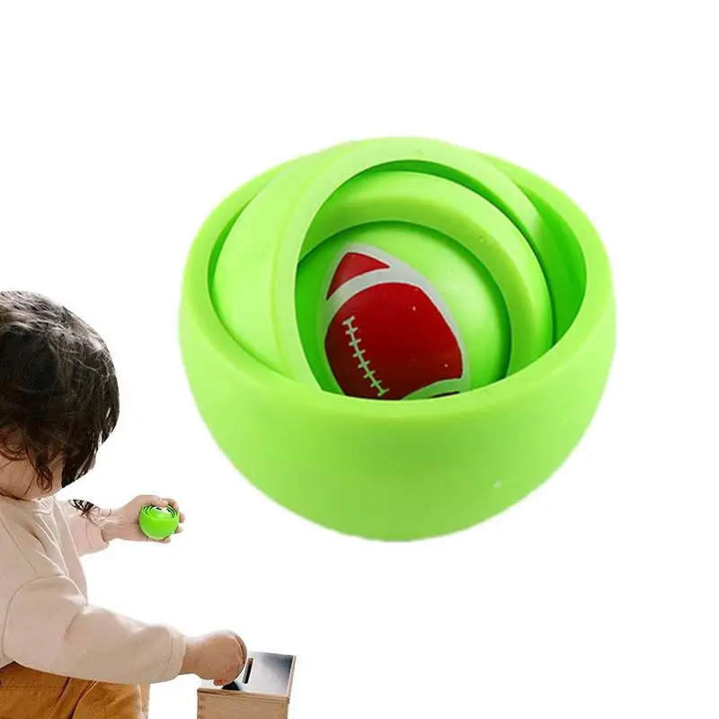

Ball Toy Portable Multi-layer Rotation 3D Gyro Spinner Relieve Boredom Football Basketball Fingertip Toy