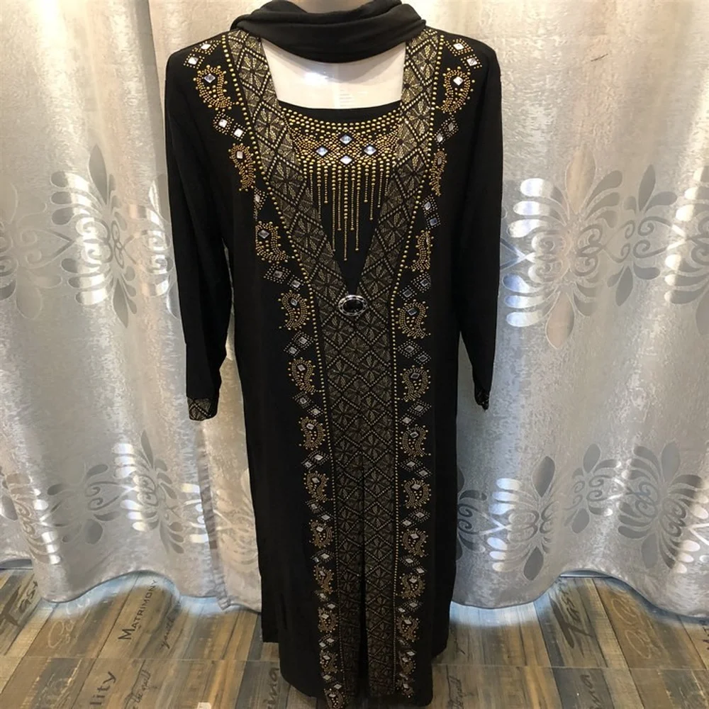Мусульманское Рамадан, платье с бисером, женская Абая, женская одежда Jilbab Khimar, мусульманская одежда, длинный халат, женский халат
