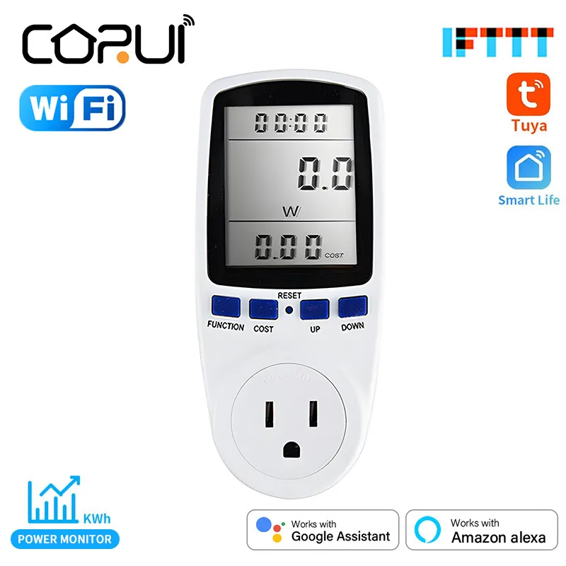 

Digital LCD Energy Meter Wattmeter Monitoring Device Wattage Electricity Kwh EU US FR BR UK Plug Power Measuring Outlet Analyzer