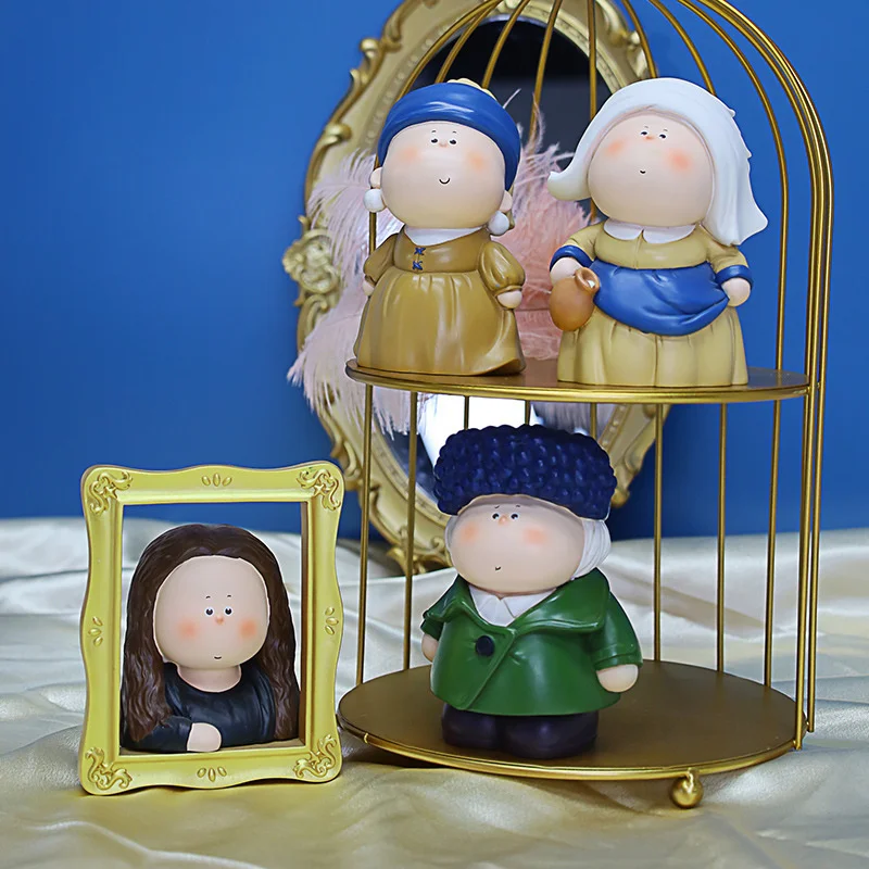 

Half moon artist resin ornaments medium art style home living room office decorations collection gifts