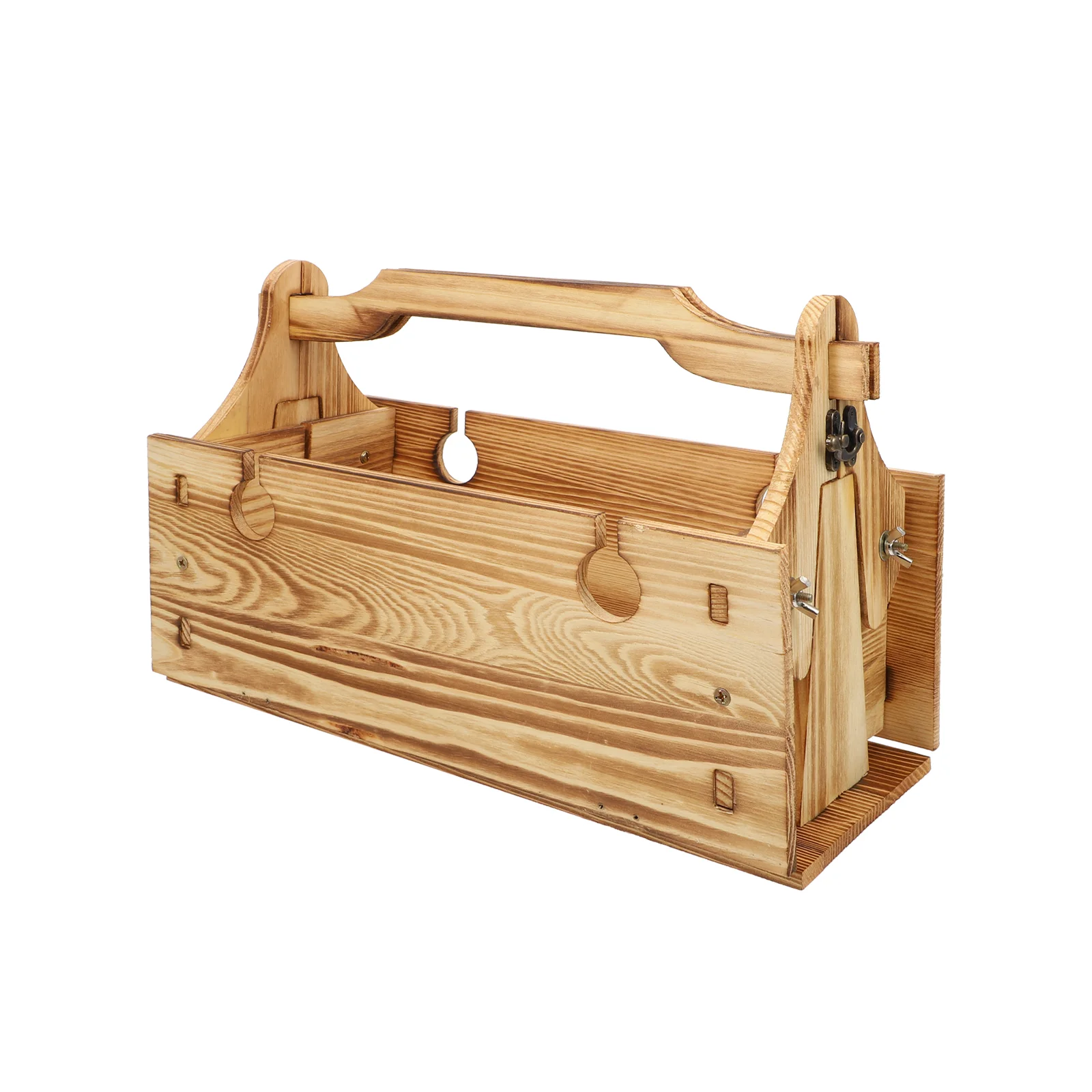 

2-in-1 Picnic Basket Folding Picnic Desk Convertible Storage Wooden Basket