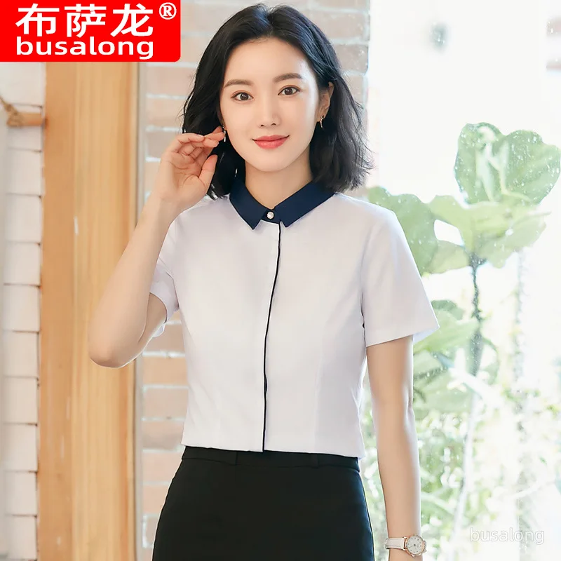

Summer New Short Sleeve Business Shirt Women's Business Suit Fashion Slim-Fitting Work Clothes Business Formal Wear Workwear