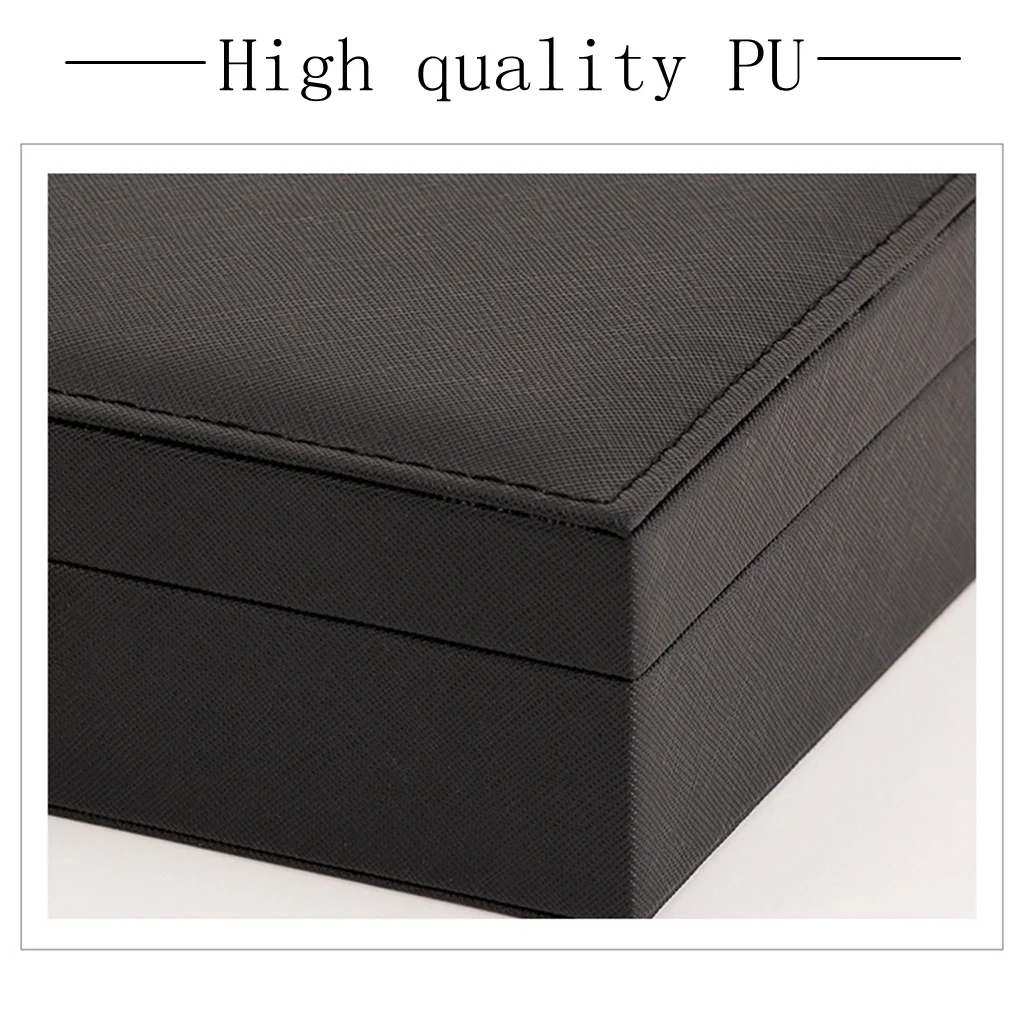 PU Leather Jewellery Storage Ring Earring Jewelry Display Organizer Box Tray Holder Storage Case Jewelry Box with Lock