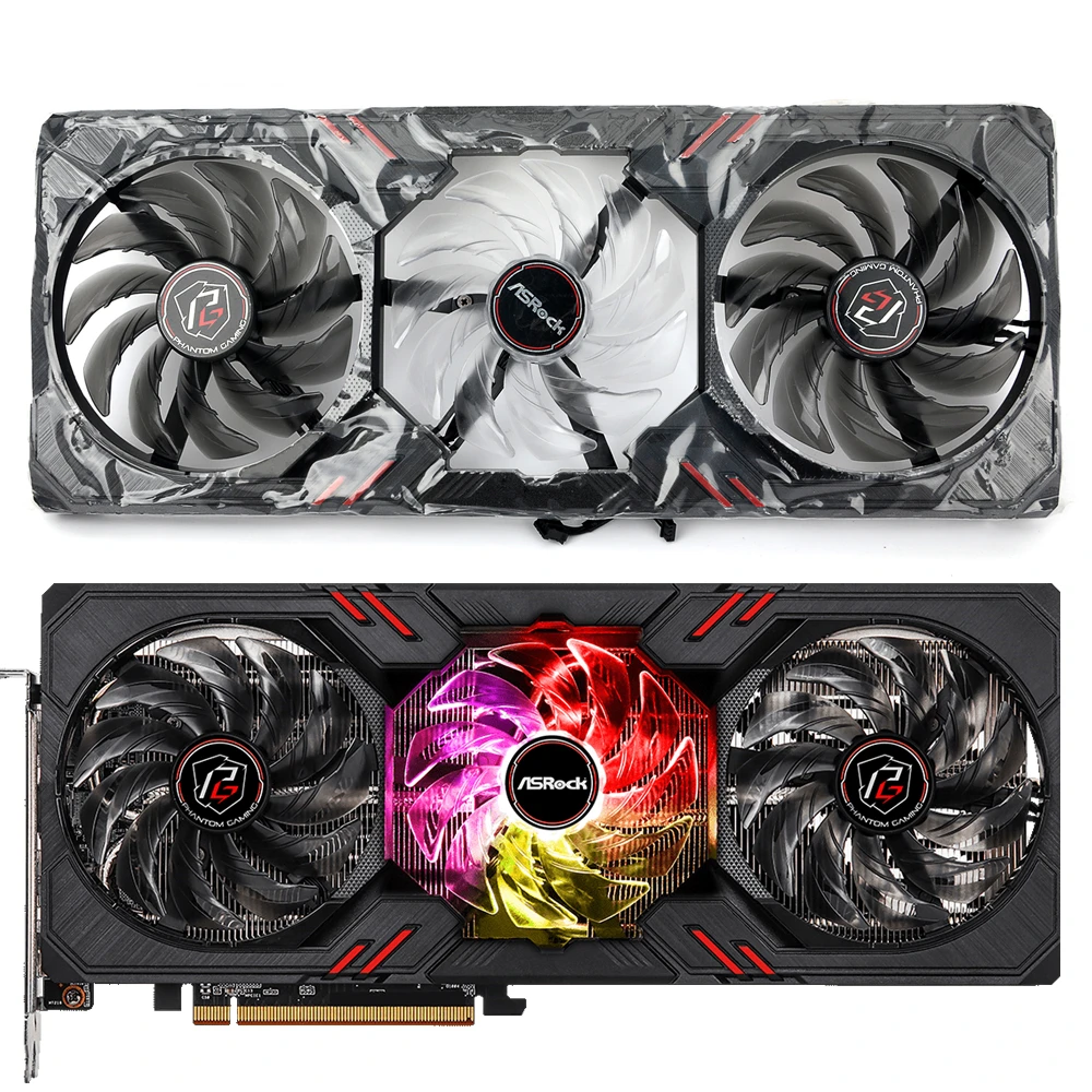 

New Cooling Fan Case Replacement For Asrock AMD Radeon RX 6600 XT Phantom Gaming D 8GB OC Heatsink Cooler