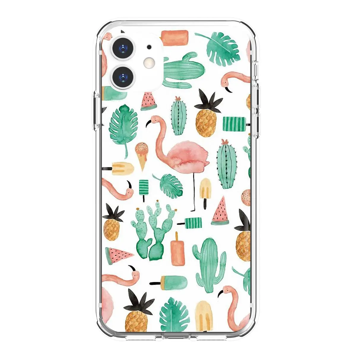 Прозрачный мягкий чехол для Xiaomi mi Redmi Note 3 4 4X 5 6 7 8 8t 9 9s 9t 10 pro lite Cactus-цветы-зеленые