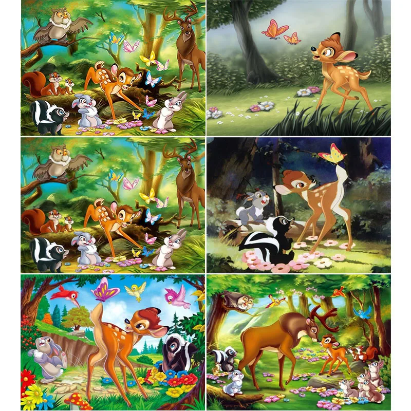 

Алмазная 5d картина Disney, полноразмерная/круглая Алмазная вышивка «артонный Олень Бэмби», картина Стразы «сделай сам», домашний декор