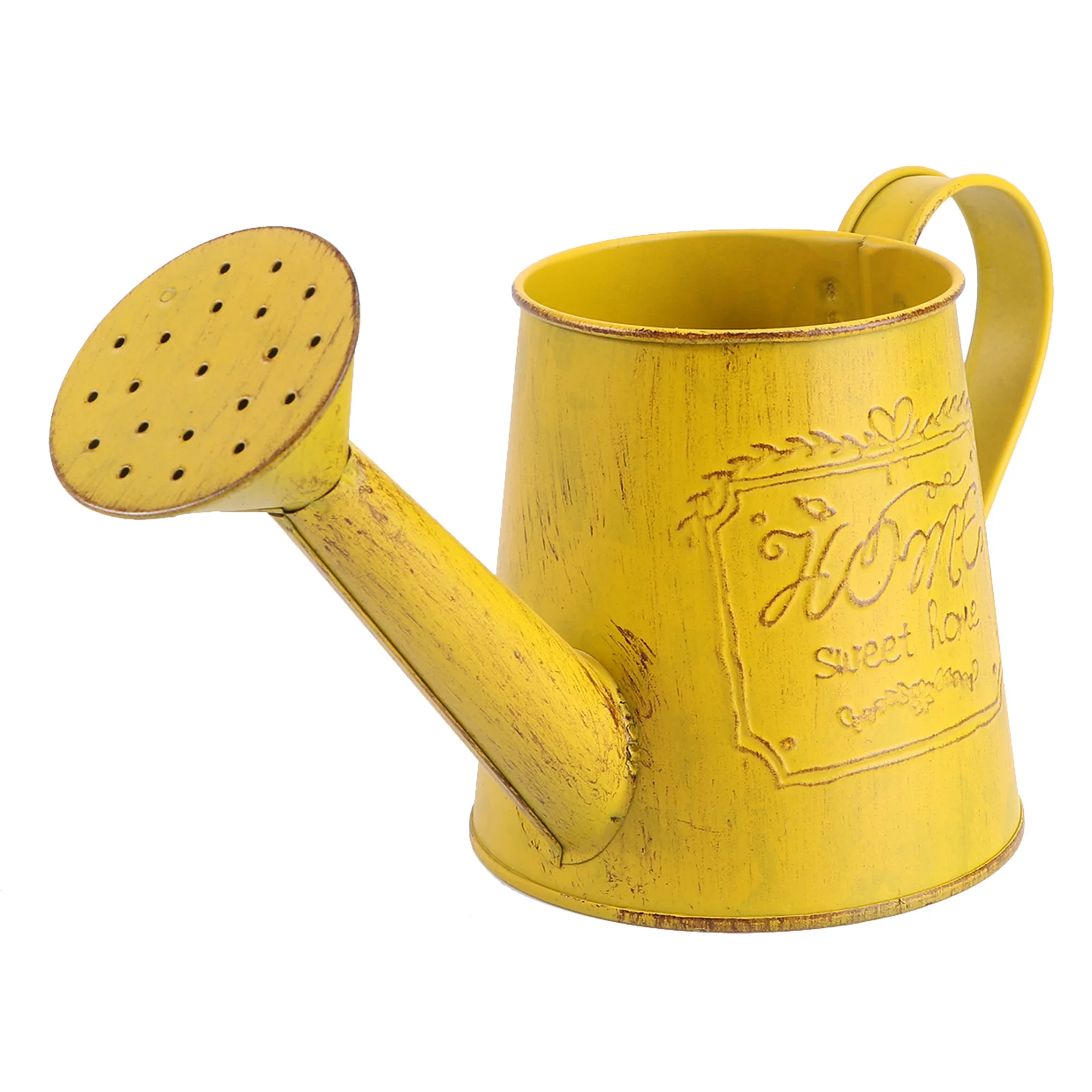 

1Pc Novel Decorative Planter Vintage Flowerpot Home Desktop Adornment Yellow