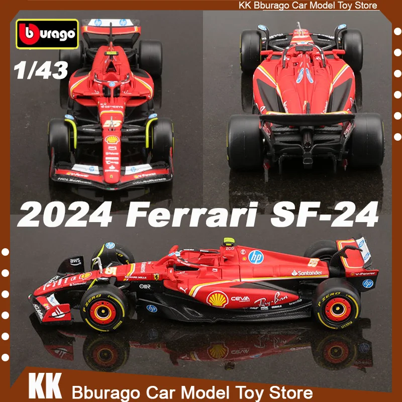 Фото Новинка 2024 года, миниатюрная литая модель автомобиля Bburago F1 1:43 Ferrari SF-24 из сплава, детская игрушка в подарок №1