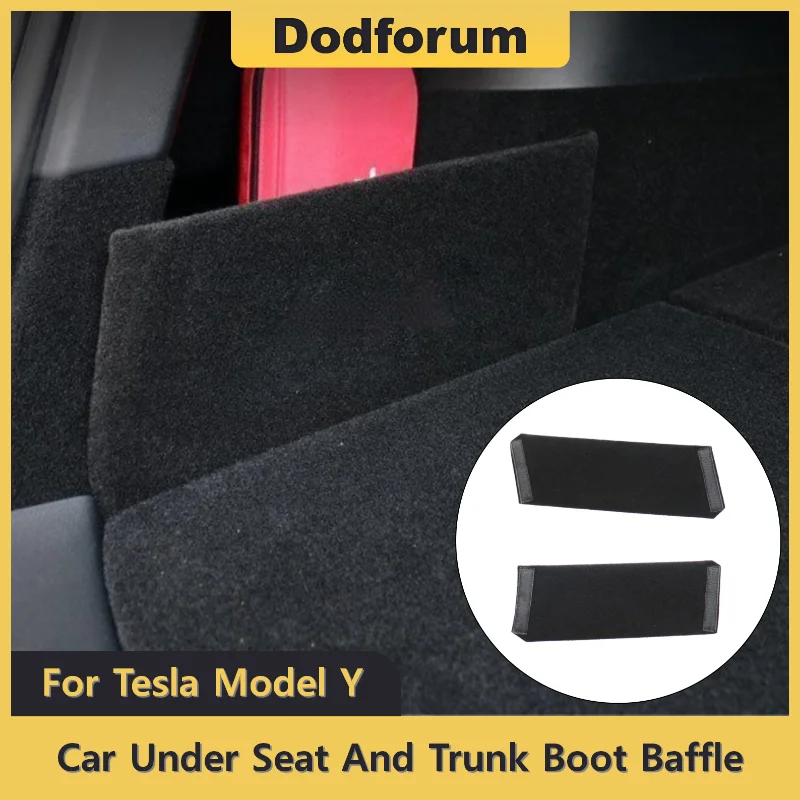 

For Tesla Model Y 2023 Accessories Car Under Seat And Trunk Boot Baffle Interior Modified Storage Auto Trunk Partition Parts
