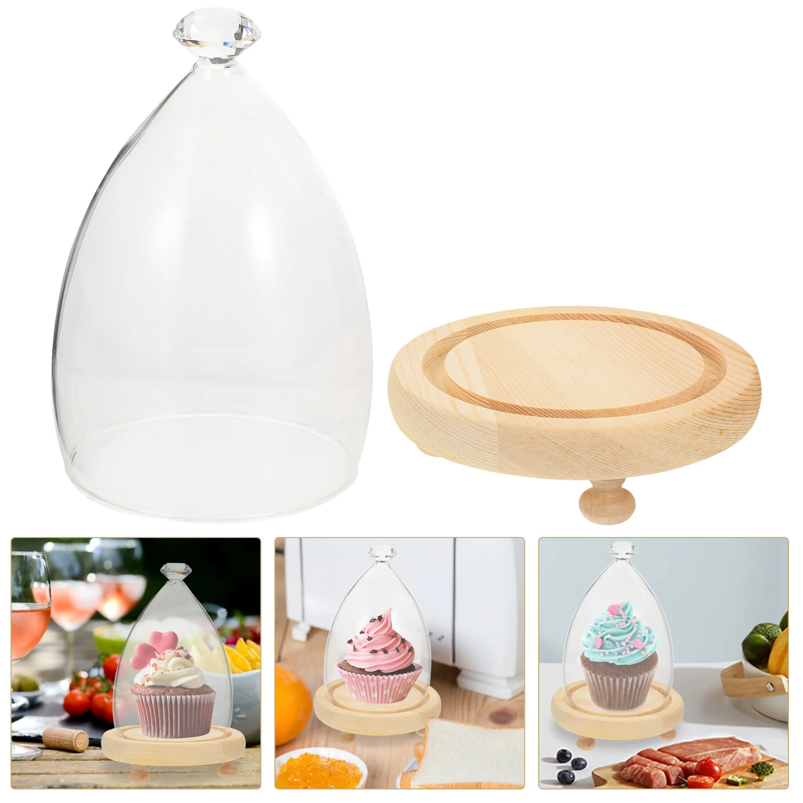 

Cake Cover Plate Dome Display Dessert Glass Flower Stand Serving Tray Platter Mini Forever Eternal Cupcake Server Storage Holder