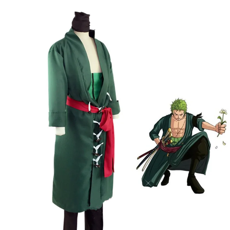 

Pirate Hunter Roronoa Zoro Cosplay Costume Cos Anime Performance Green Suit for Holiday Party Cloth Cosplay