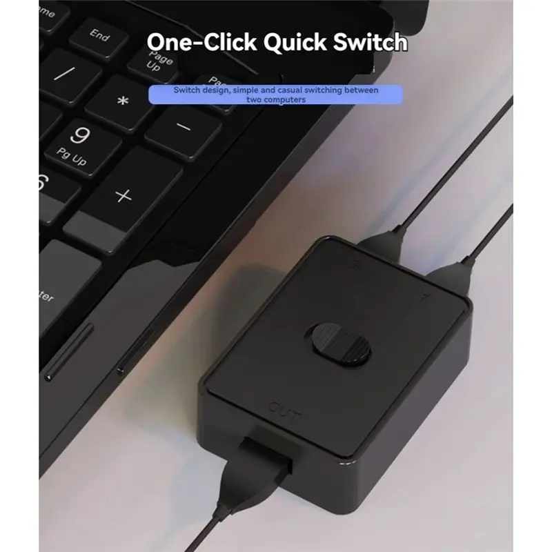 Фото 2-портовый USB-переключатель для совместного использования принтера, двунаправленный, 2 входа и 1 выход или 1 вход и 2 выхода, USB-переключатель для совместного использования - A79U №2