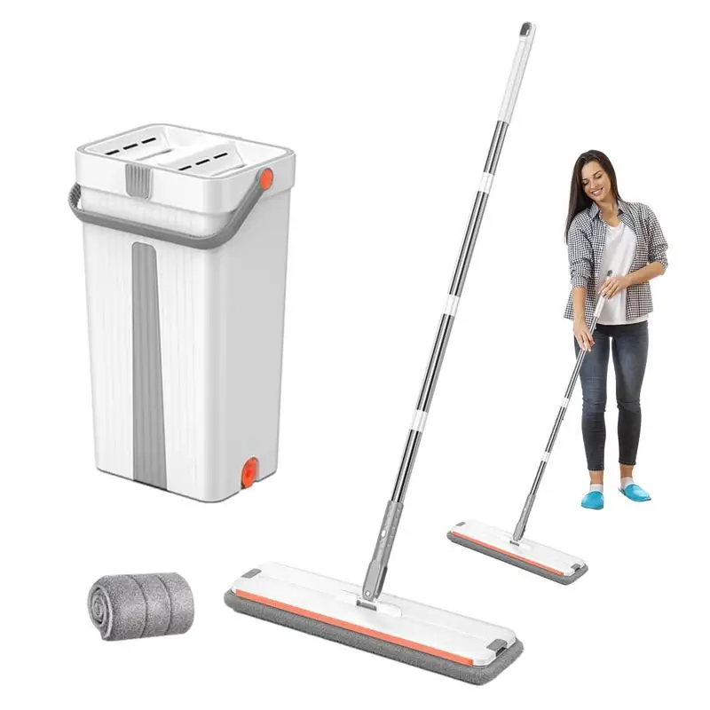 Плоская швабра с ведром и щеткой стеклоочистителя инструмент для уборки дома