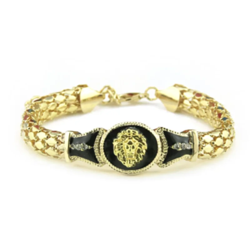

Luxury Cubic Zirconia Enamel Lion Bracelet Ladies Snake Bone Chain Bracelet Handmade Punk Party Jewelry Wholesale