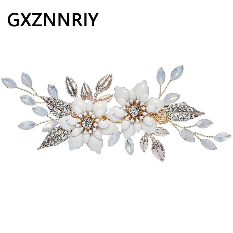 

Rhinestone Hairpins Flower Hair Clips for Women Jewelry Bridal Wedding Hair Accessories Gold Bride Headpiece Bridesmaid Gift