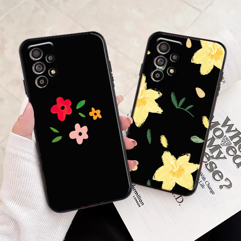 

Luxury Cartoon Comic For Samsung A52 A72 4G 5G Phone Case Funda Liquid Silicon Soft Back Coque Carcasa