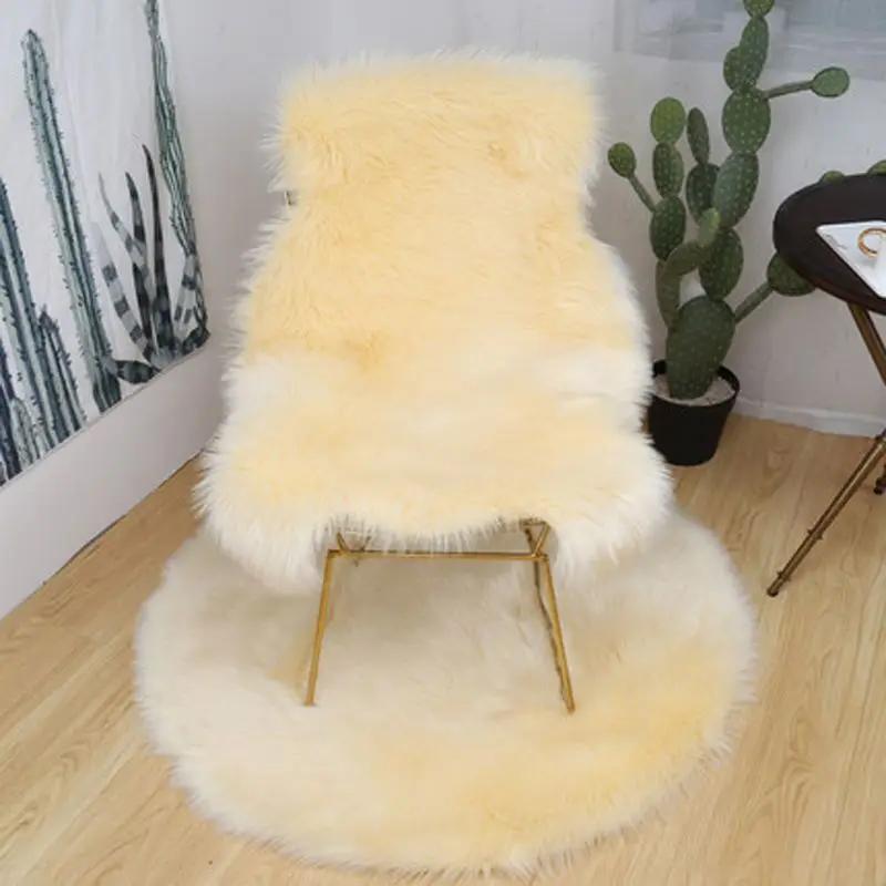 

Live Sell Background Soft Faux Fur Wool Carpet Sofa Seat Cushion Fluffy Bedside Plush Rug Bedroom Decoration Cover Window Mat