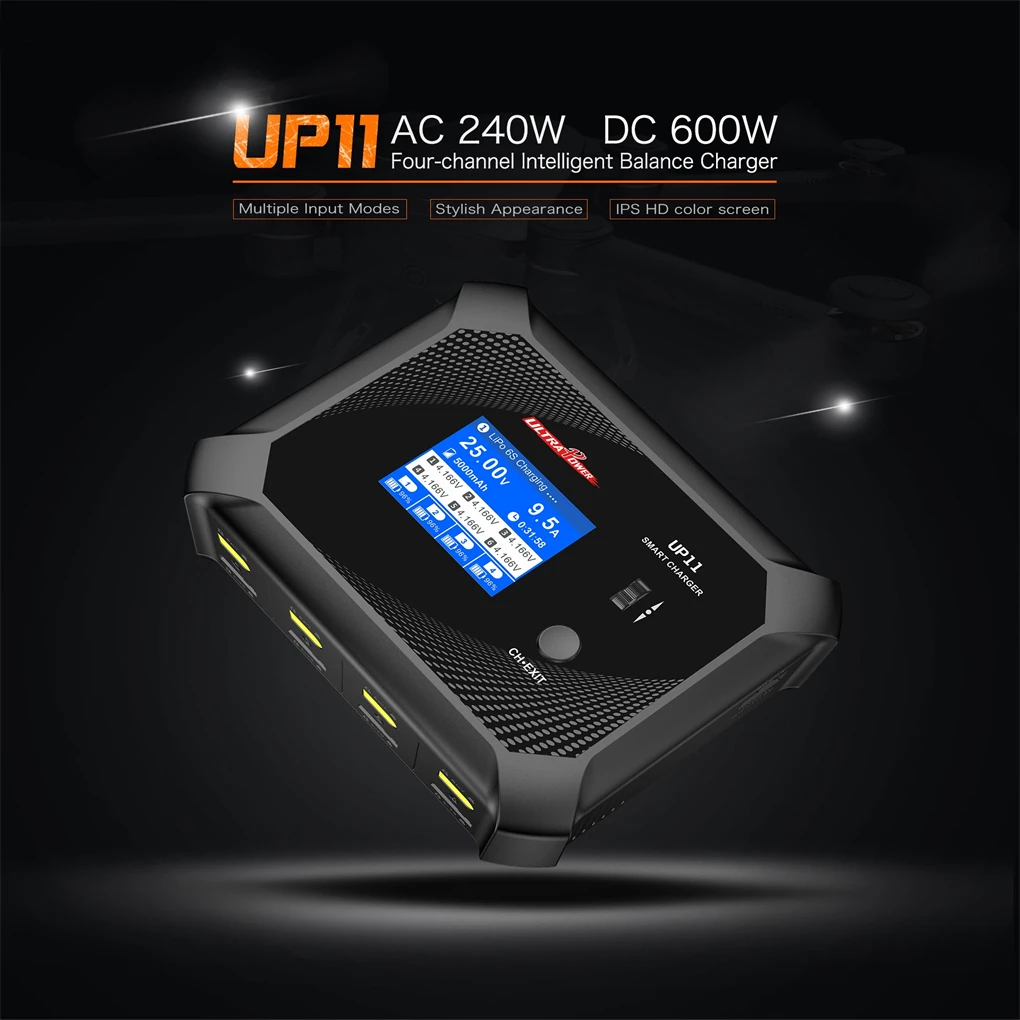 UP11 AC240W DC600W 4-канальное интеллектуальное балансное зарядное устройство для