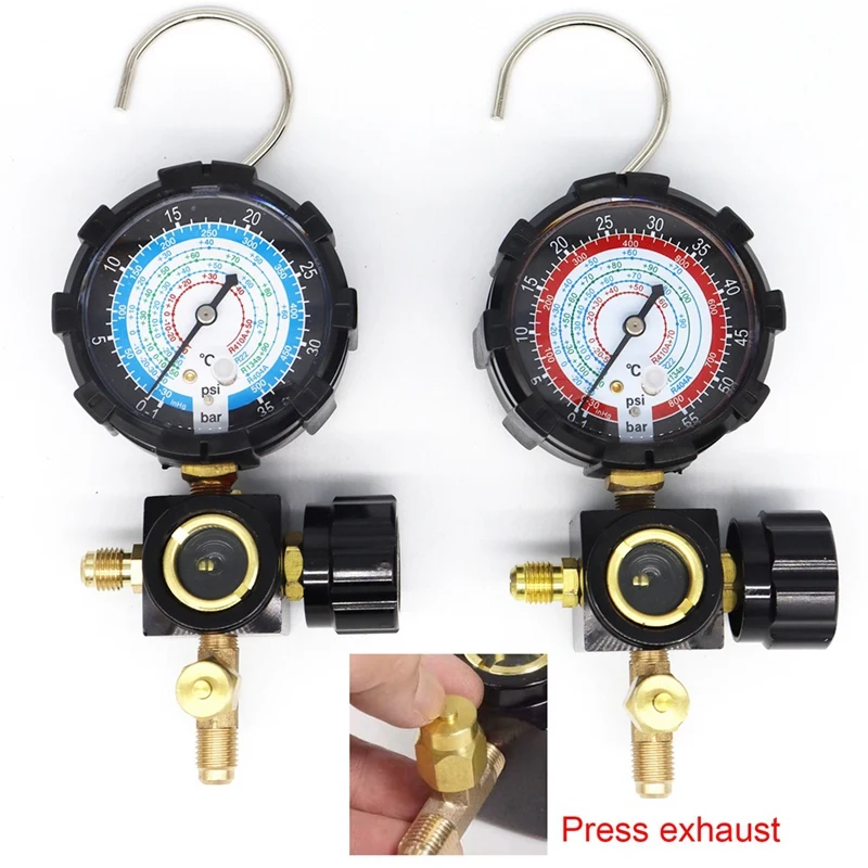 Air Conditioner Refrigerant Pressure Gauge For R410A 134A R22 R404A A/C Diagnostic Charging Tool