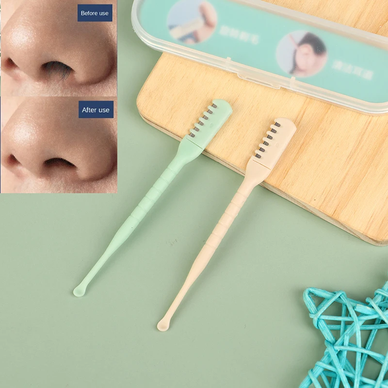 

Portable Manual Nose Hair Trimmer Washable for Men and Women with Storage Box Waterproof Double Head Nose Hair Removal