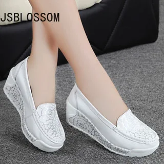 

2022 new women's platform shoes wedge heel white women's casual shoes mother shoes women shoes
