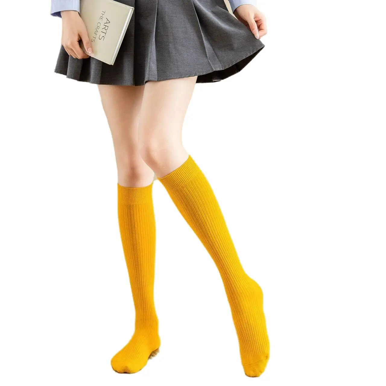 

Носки женские осенне-зимние однотонные носки до щиколотки из чистого хлопка милые японские высокие носки женские длинные носки