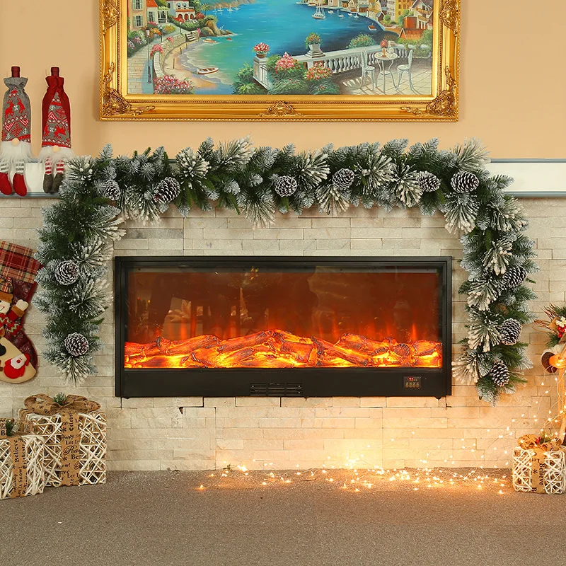 

Christmas Wreath Decorations Christmas Flocking Pine Needles Pine Rattan Home Fireplace Decorations Xmas Shooting Props