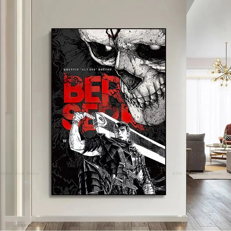 

BERSERK Винтажный Классический Постер Без Рамы, Холст С Принтом, Домашний Декор, Ретро Ремесленная Бумага