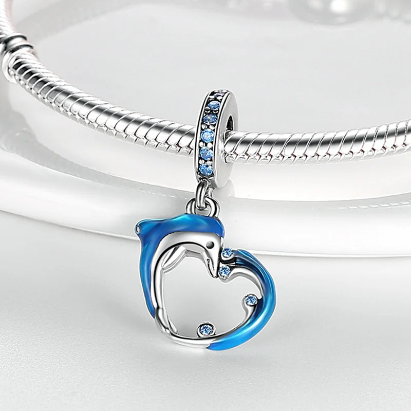 

plata charms of ley 925 original fit original pandora bracelet hot sale silver Dolphin charm bead pendant women diy jewelry