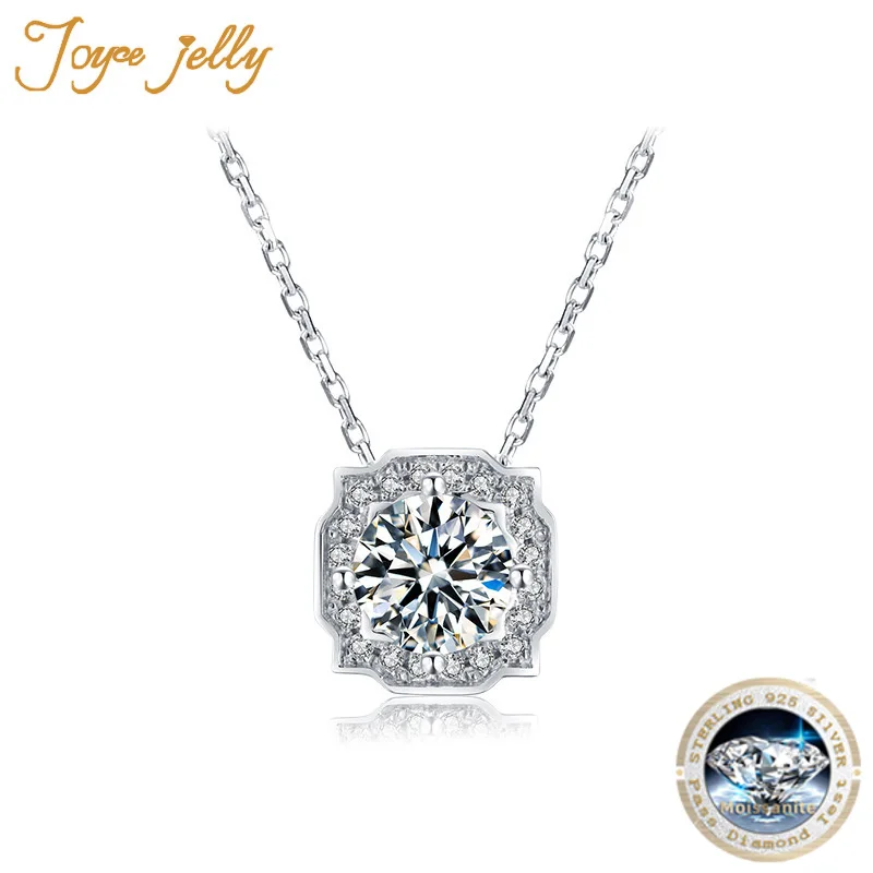 

JoyceJelly Classic Women Mossanite Pendant Necklace With Round Shape D Color 1ct Mossanite Gemstones Women Party Wholesale Gift