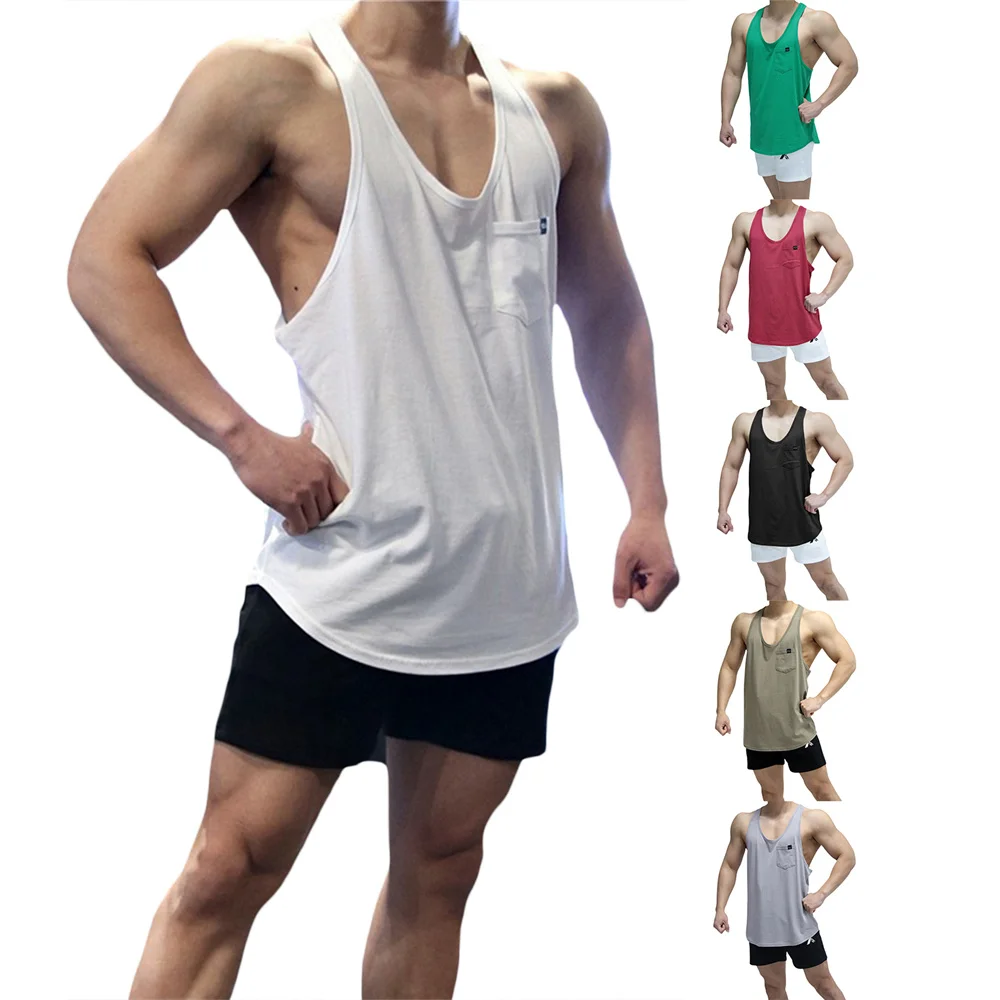 

Men Muscle Fitness Sports Tank Tops Summer Quick-Drying Breathable Vest Loose Sleeveless Running Workout Gym Bodybuilding Vests