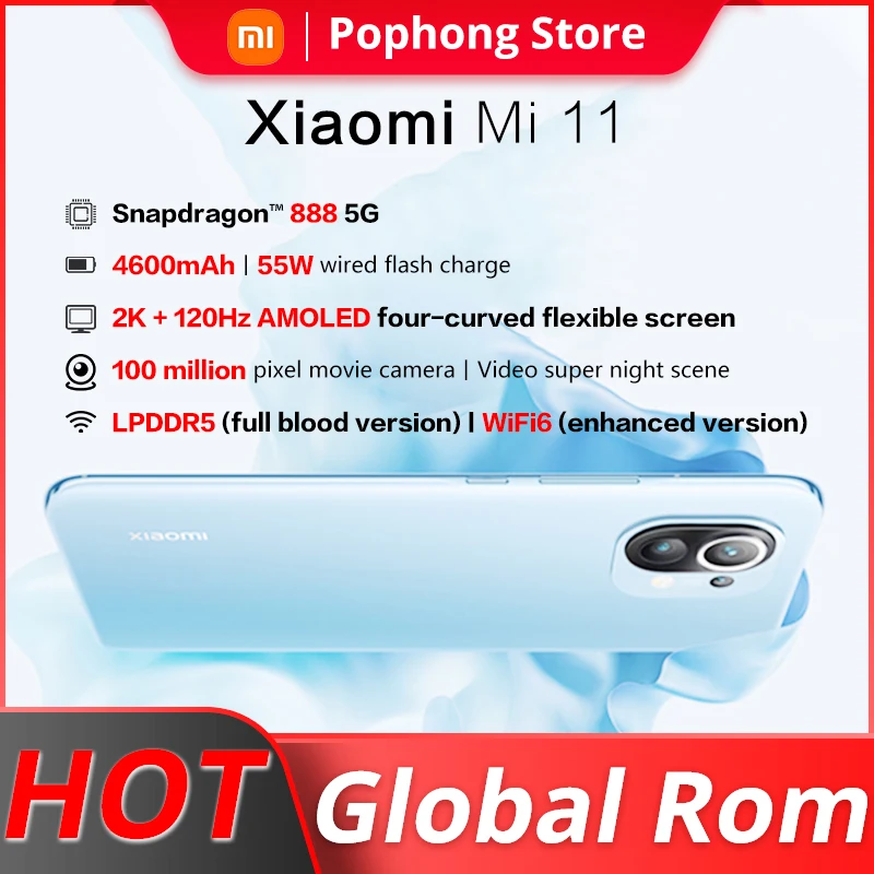 Kup Globalny ROM Xiaomi Mi 11 5G Telefon Komórkowy 6.81 Cala 120Hz 2K AMOLED Snapdragon 888 Octa Core 4600mAh Bateria 55W Szybkie ładowanie NFC Ceny Globalny ROM Xiaomi Mi 11 5G Telefon Komórkowy 6.81 Cala 120Hz 2K AMOLED Snapdragon 888 Octa Core 4600mAh Bateria 55W Szybkie ładowanie NFC