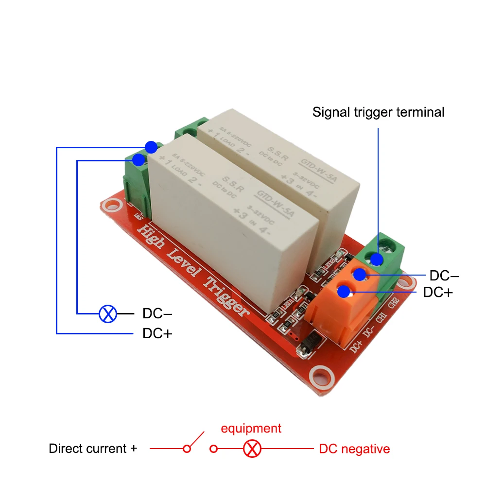 Купи 2 4 8-Channel High Level Trigger DC Control DC Solid-State Relay Module Single-Phase Electric Relay Power Supply за 275 рублей в магазине AliExpress