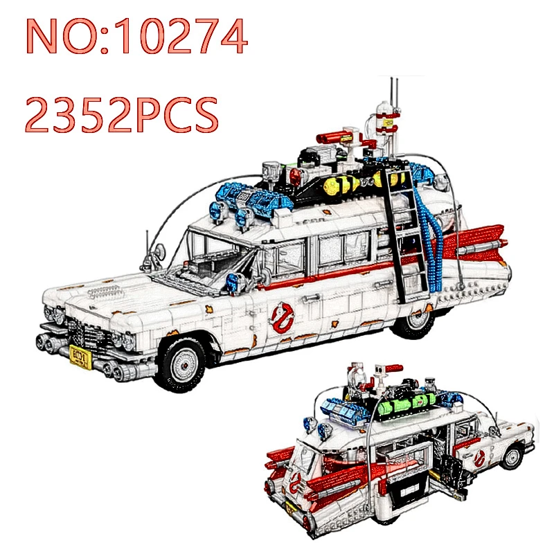 

DHL хит продаж, 2352 шт, серия фильмов, совместимая 10274, модель автомобиля с привидениями, строительные блоки, кирпичи, детские игрушки, подарок н...