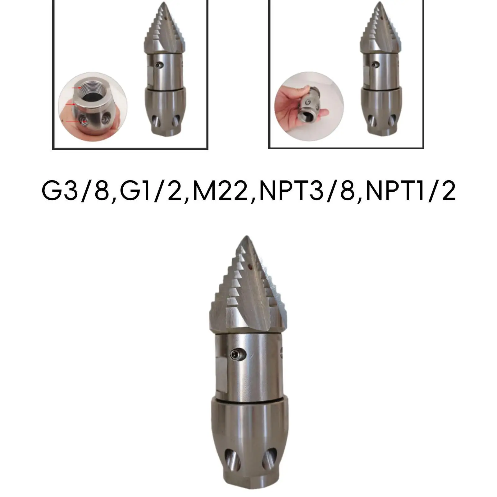 Sewer Nozzle Drain Jetter Side 4 Rear 6 Accessories Jet Hose