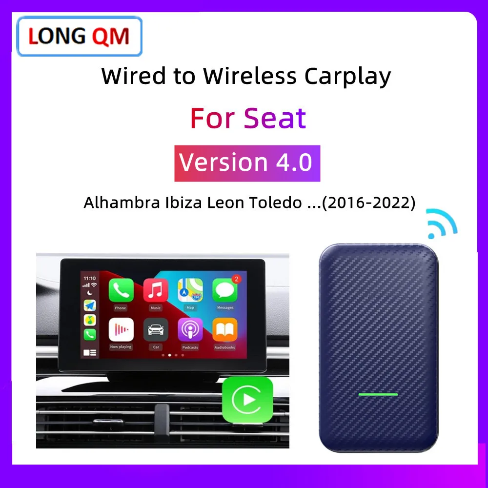 

CarlinKit 4.0 Carplay Wireless Adapter USB CarPlay Dongle For Seat Ibiza Leon Toledo Ateca Arona Auto Navigation Multimedia